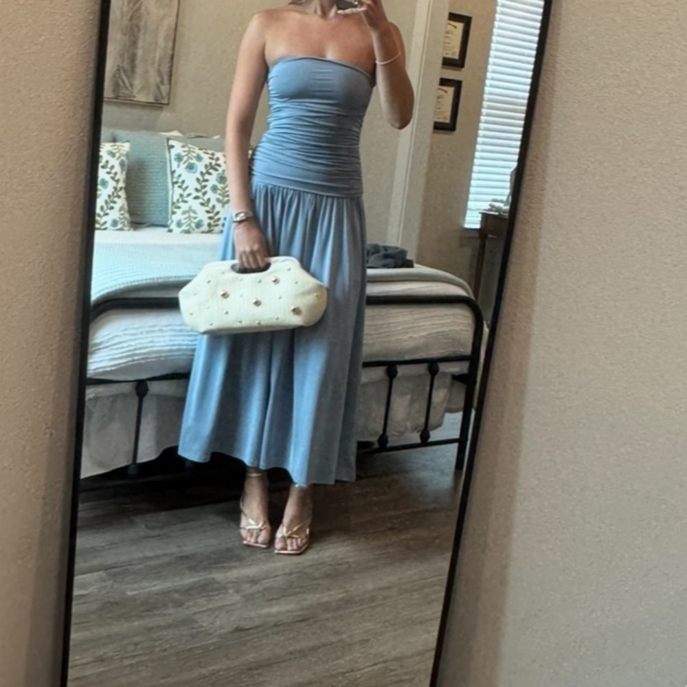 Dusty blue midi dress - Picture 5 of 5